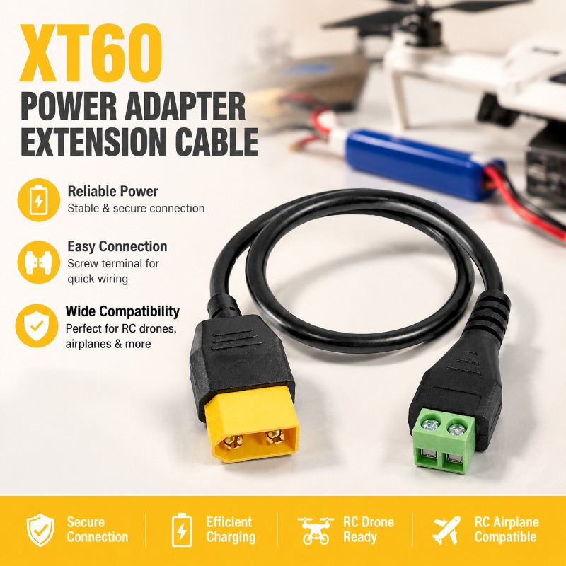 Screw Terminal Block - Кабель-адаптер XT60 (штекер-гнездо) на 2-контактную винтовую
