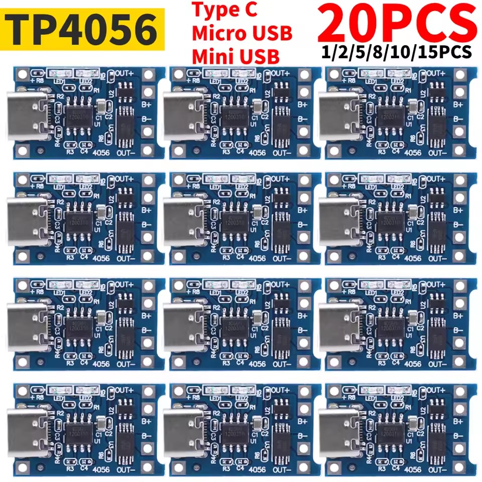 1-20 шт. Type-c/Micro/Mini USB – обзор и цена Tp4056 Module